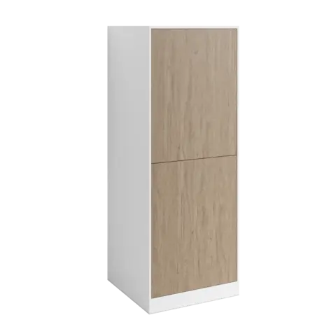 Innbyggingsskap h&#248;yt Fay m/ hyller Hvit matt/Skandinavisk eik