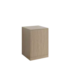 Innbyggingsskap lavt Fay m/ hyller Hvit matt/Skandinavisk eik