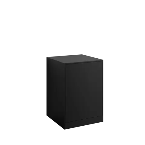 Innbyggingsskap lavt Fay m/ hyller Sort matt/Skandinavisk eik