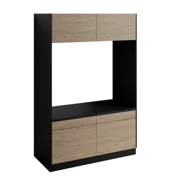 Modul slett Fay dobbel Sort matt / Skandinavisk Eik 