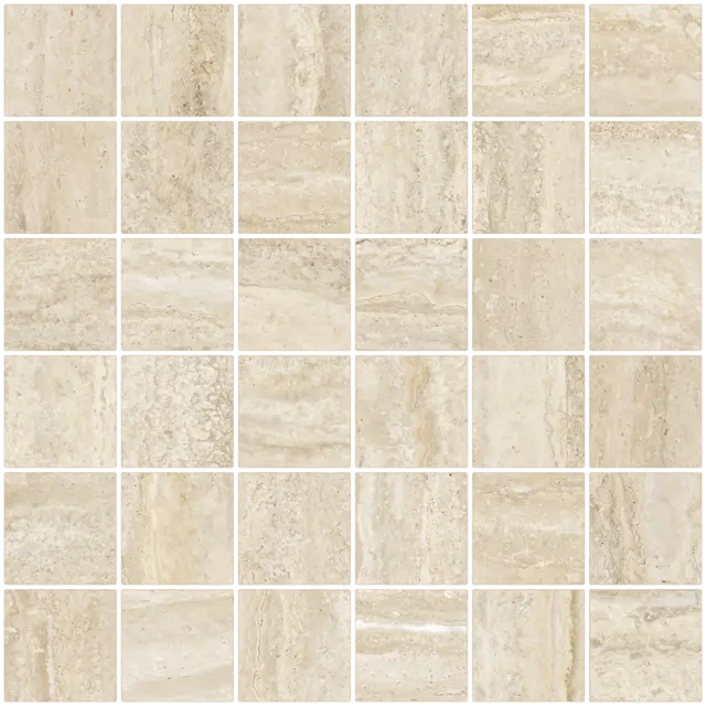 Gulv- og veggmosaikk Travertino 5x5 Matt Gold 1 m2 pk (2 890,- m2) 