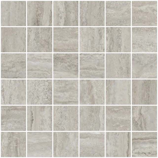 Gulv- og veggmosaikk Travertino 5x5 Matt Greige 1 m2 pk (2 890,- m2) 