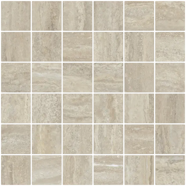 Gulv- og veggmosaikk Travertino 5x5 Matt Noce 1 m2 pk (2 890,- m2) 