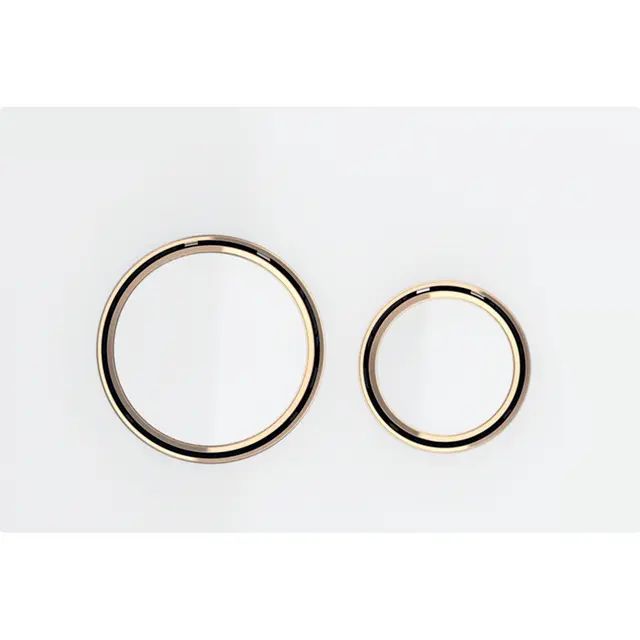 Betjeningsplate Sigma50 rund hvit/rosegull sink dblskyll 