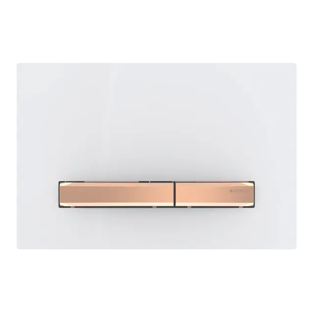 Betjeningsplate Sigma50 rett hvit/rosegull sink dblskyll 