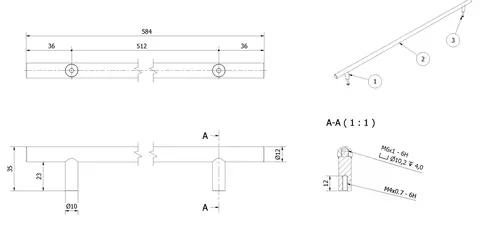 H&#229;ndtak FATT 58 58cm b&#248;rstet messing