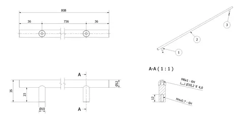 H&#229;ndtak FATT 80 80cm b&#248;rstet messing