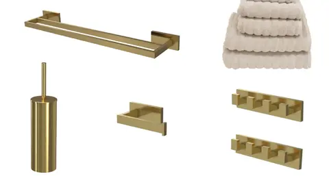 Pakke, stor - Luna rett med håndklær børstet messing (se info)