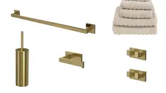 Pakke, liten - Luna rett med håndklær børstet messing (se info)