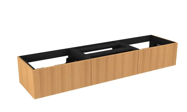 Servantskap bølge MIE DEMI 180 3x60 180x46x29cm eik finer servant x2 