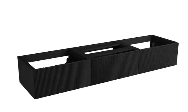 Servantskap bølge MIE DEMI 180 3x60 180x46x29cm sort eik finer servant x2 