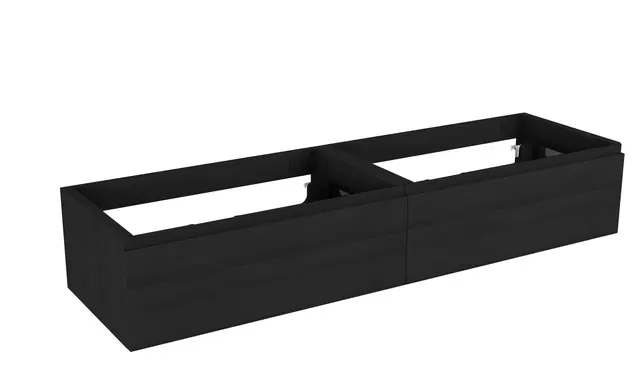 Servantskap fingergrep MIE DEMI 120 120x46x29cm sort eik pvc servant x2 