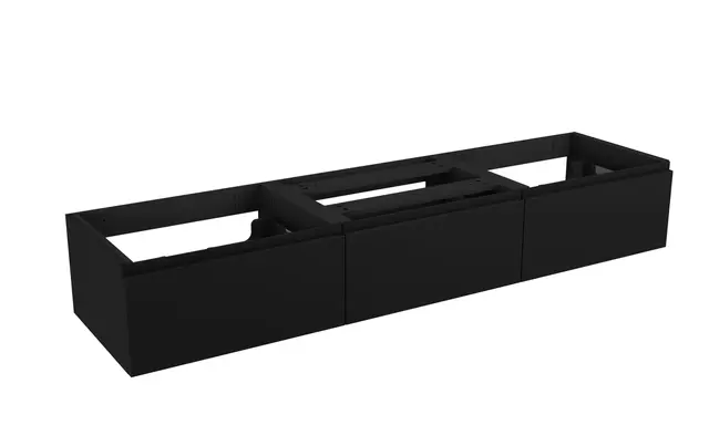 Servantskap fingergrep MIE DEMI 180 3x60 180x46x29cm sort matt pvc servant x2 