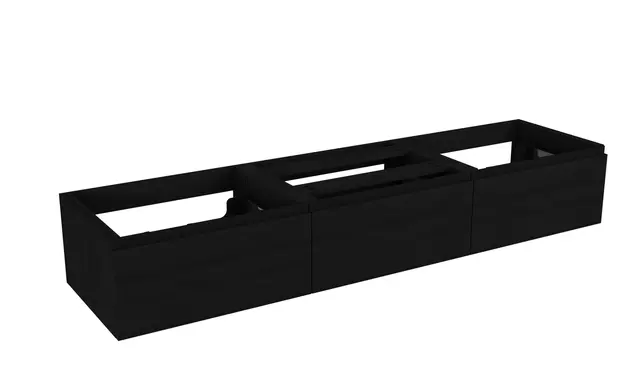Servantskap fingergrep MIE DEMI 180 3x60 180x46x29cm sort eik pvc servant x2 