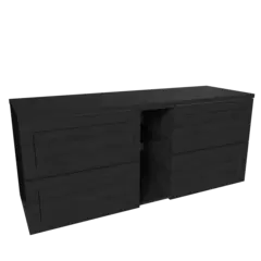 Servantskap ramme hylle MIE 140 140x46x57cm sort eik