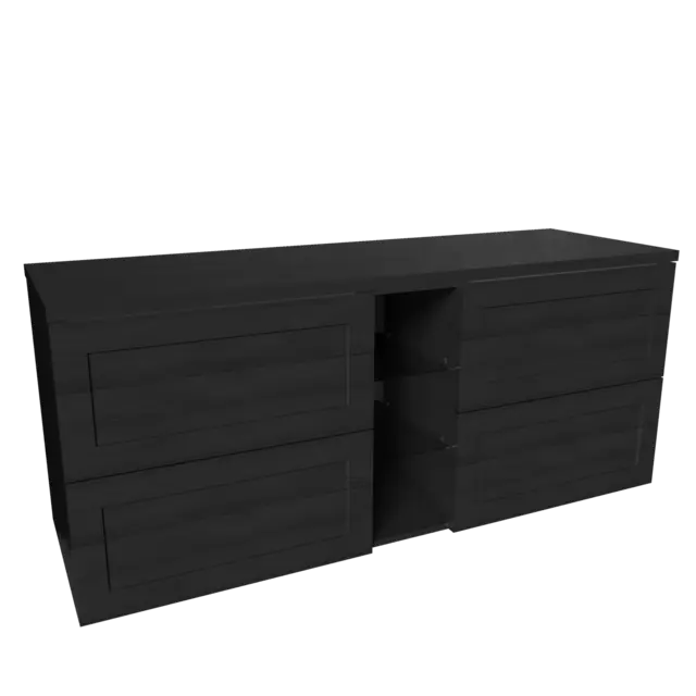 Servantskap ramme hylle MIE 140 140x46x57cm sort eik 