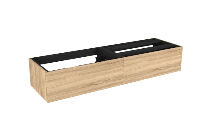 Servantskap slett MIE DEMI 180 180x46x29cm lys eik pvc servant x2 