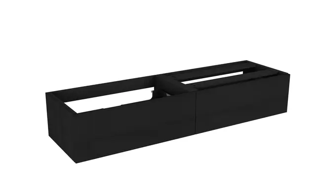 Servantskap slett MIE DEMI 160 160x46x29cm sort eik pvc servant x2 
