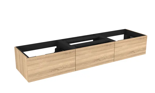 Servantskap slett MIE DEMI 180 3x60 180x46x29cm lys eik pvc servant x2 