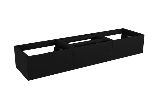 Servantskap slett MIE DEMI 180 3x60 180x46x29cm sort matt pvc servant x2 