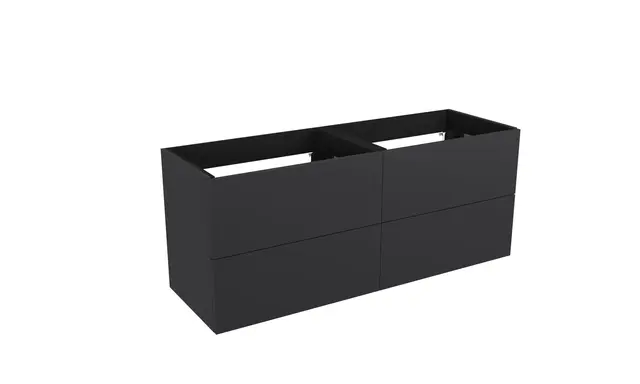 Servantskap slett hylle MIE 140 140x46x57cm mørk grå lakk 