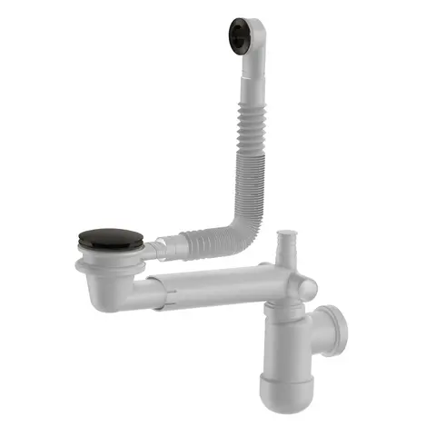 Avl&#248;p PRELOC pop-up servant m/overl&#248;p 40mm og 32mm b&#248;rstet sort