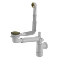 Avl&#248;p PRELOC pop-up servant m/overl&#248;p 40mm og 32mm b&#248;rstet messing