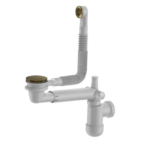 Avl&#248;p PRELOC pop-up servant m/overl&#248;p 40mm og 32mm b&#248;rstet messing