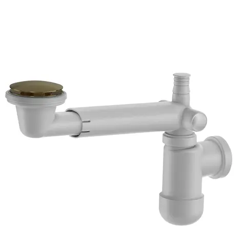 Avl&#248;p PRELOC pop-up servant m/overl&#248;p 40mm og 32mm b&#248;rstet messing