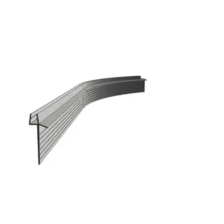 Subbelist rivbar buet LIAM 100 H 51mm høyre sort matt pvc