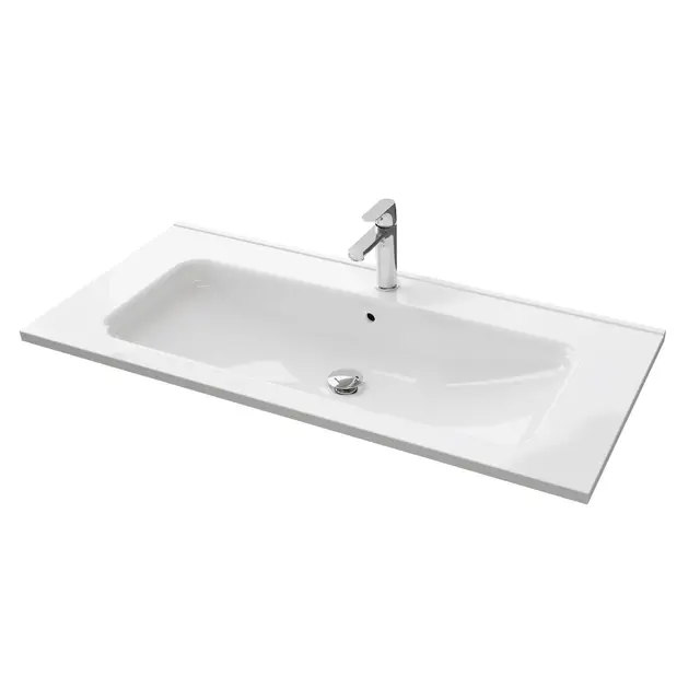 Servant INA 100 thin 100x46x2cm støpemarmor hvit 