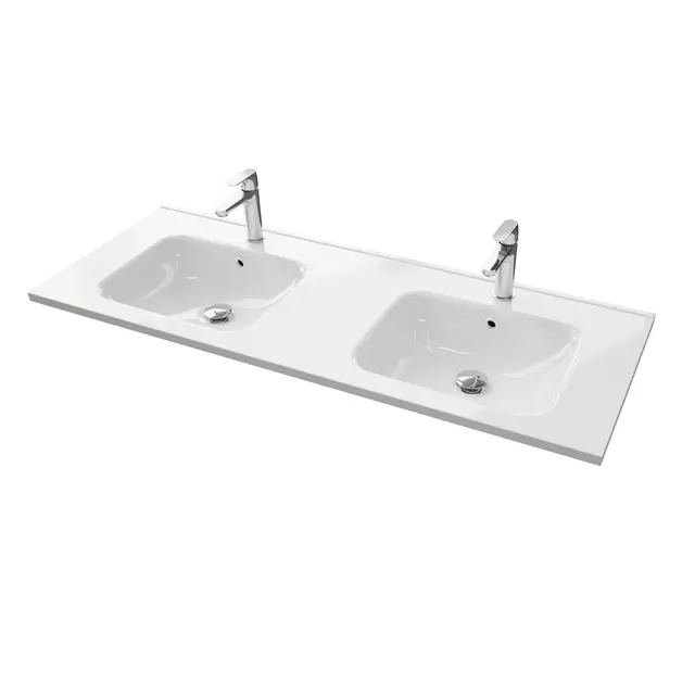 Servant INA 120dbl thin 120x46x2cm støpemarmor hvit 
