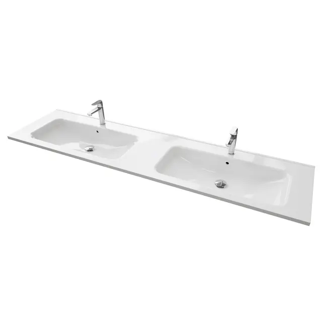 Servant INA 180dbl thin 180x46x2,5cm støpemarmor hvit 