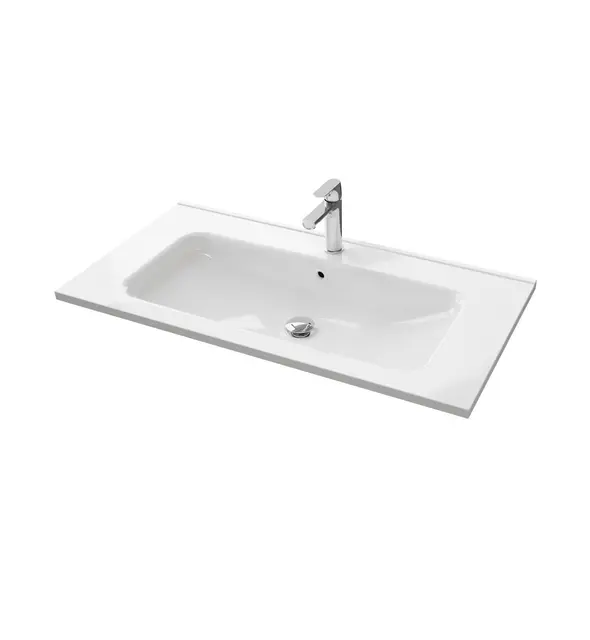 Servant INA 90 thin 90x46x2cm støpemarmor hvit 