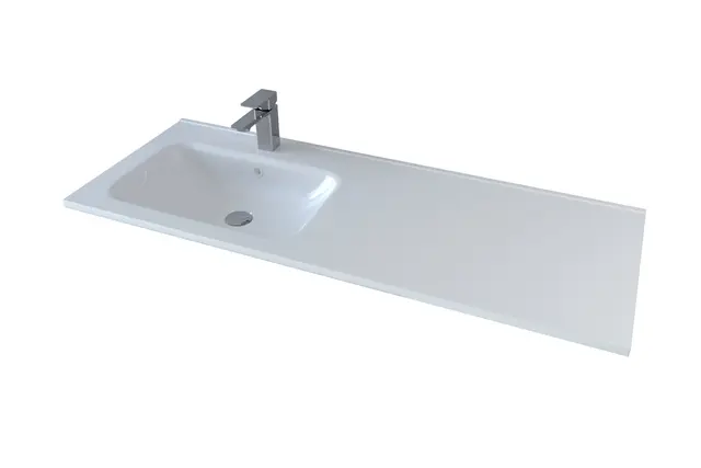 Servant INA 120 thin enkel V 120x46x2cm venstre støpemarmor hvit 