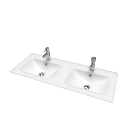 Servant LEA 120dbl 120x46x1,5cm glass hvit matt