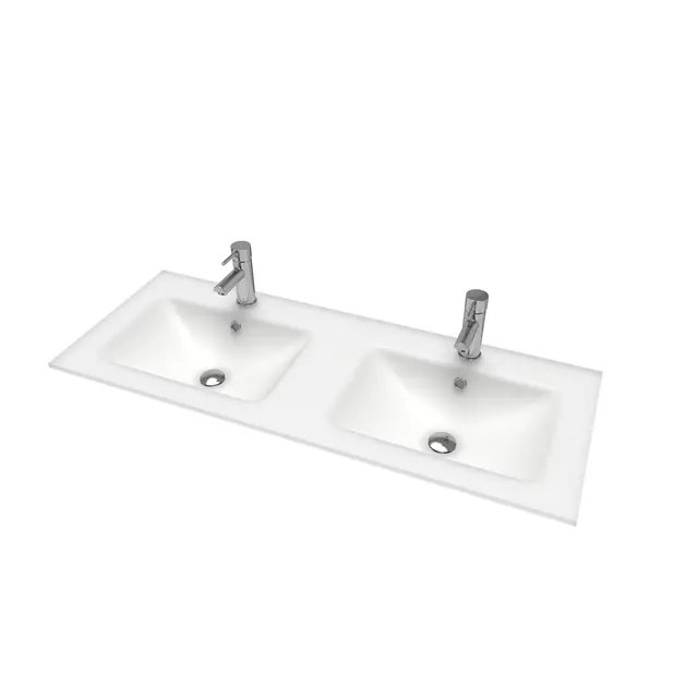 Servant LEA 120dbl 120x46x1,5cm glass hvit matt 