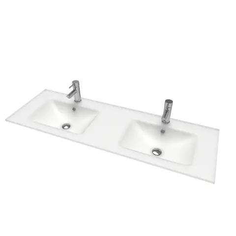 Servant LEA 140dbl 140x46x1,5cm glass hvit matt