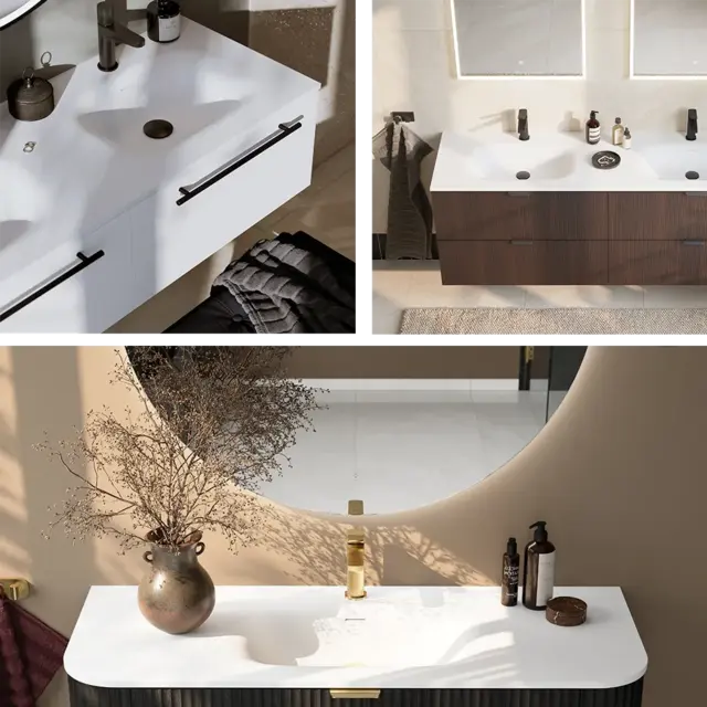 Servant NEA 150 rund 150x46x1,5cm solid surface hvit matt 