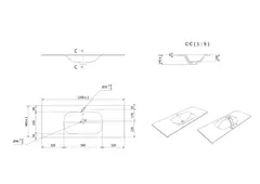 Servant NEA 120 120x46x1,5cm solid surface hvit matt