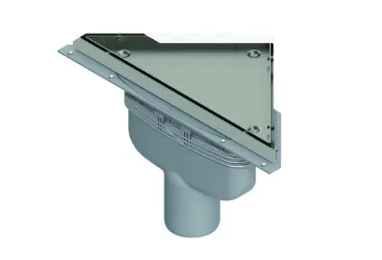 Gulvsluk tile PURUSCORNER ø75mm bunnutløp flis 