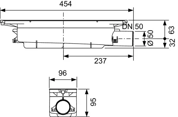 Sluk TECEdrainprofile standard ø50mm 