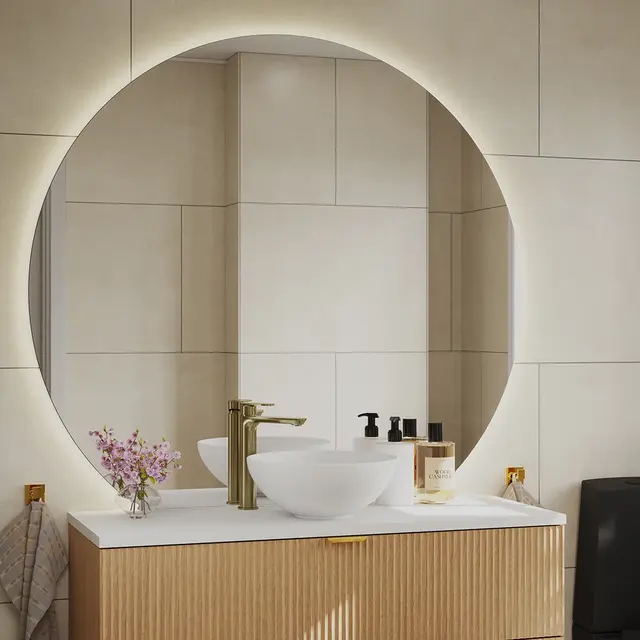 Speil VOE 120 Ø 120cm (b 69 cm) led-lys 