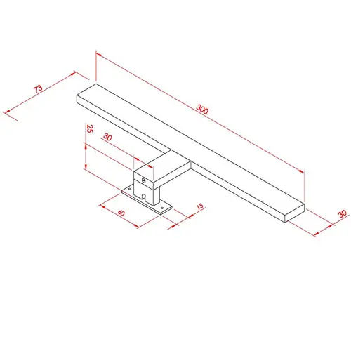 Vegglampe IDA 30x7cm led-lys krom 