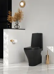 Toalett gulvstående CIBA slim sete soft close sort matt