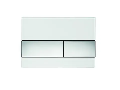Betjeningsplate toalett TECEsquare hvitt glass/krom knapper