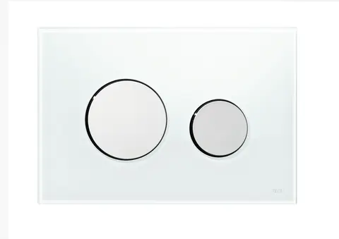 Betjeningsplate toalett TECEloop hvitt glass/krom knapper